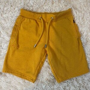 Superdry Sweat Shorts Mustard Yellow Size Small Drawstring Casual pockets